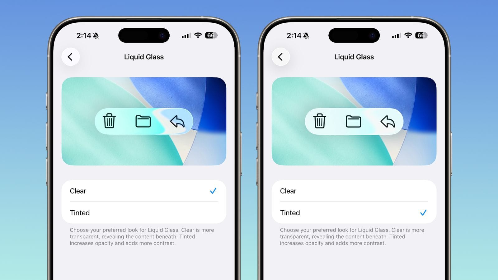Apple adds toggle to tint Liquid Glass