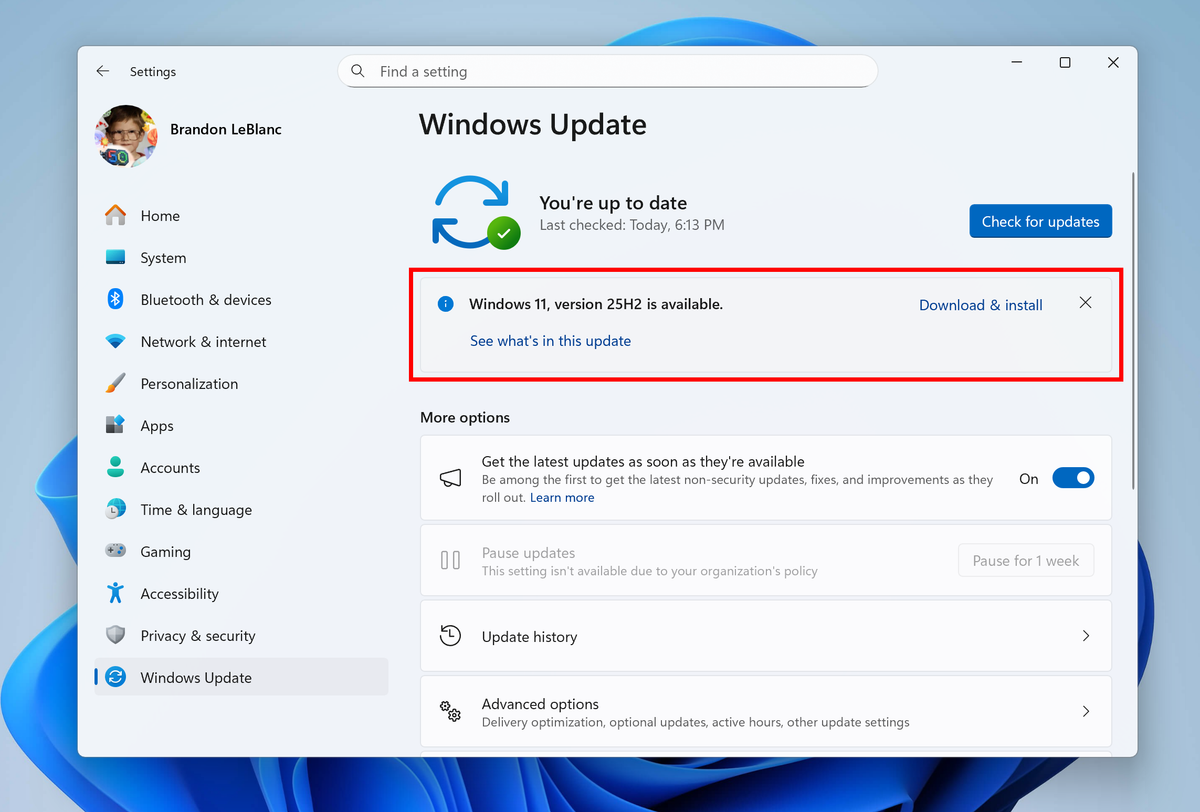 Windows 11 25H2 is out and it changes a long-running Windows Update paradigm