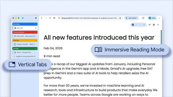 Google adds new vertical tab layout to Chrome
